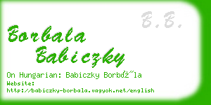 borbala babiczky business card